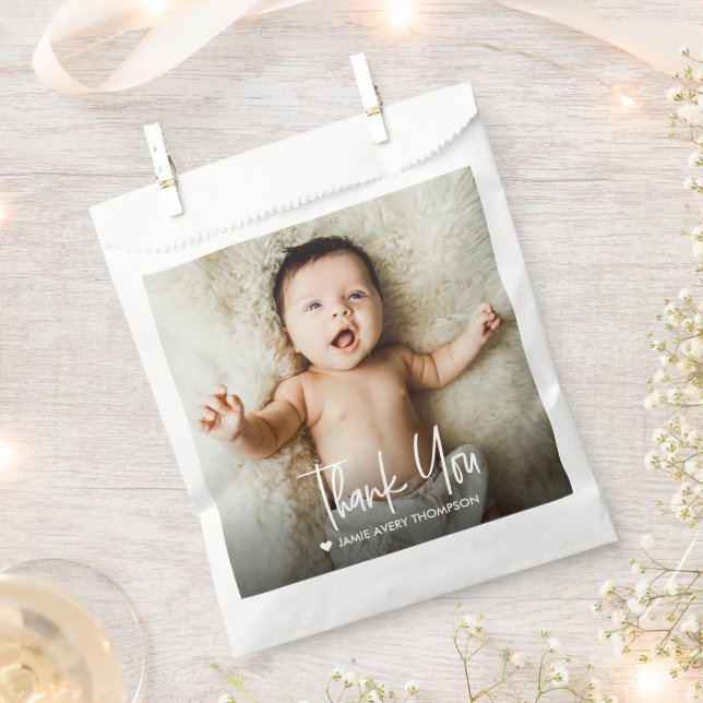 Modern Custom Baby Photo Thank You  Geschenktütchen (Ausgeschnitten)