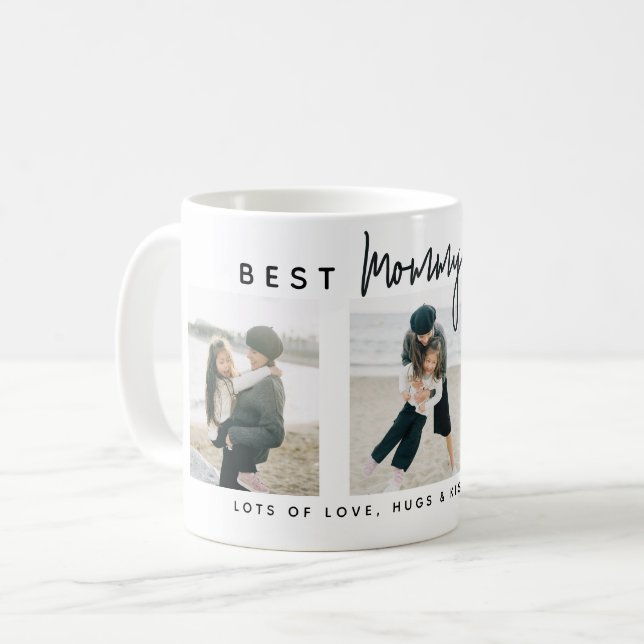 Modern Custom Best Mommy Ever | 3 Photo Kaffeetasse (Vorderseite Links)