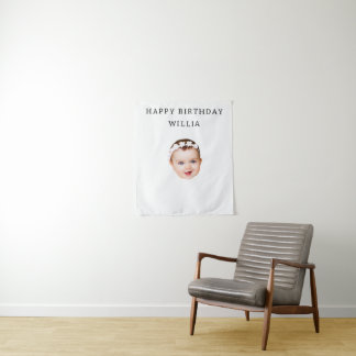 Modern Custom Birthday Personalized Party Wandteppich
