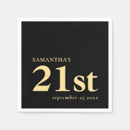 Modern Custom Black Gold 21. Serviette