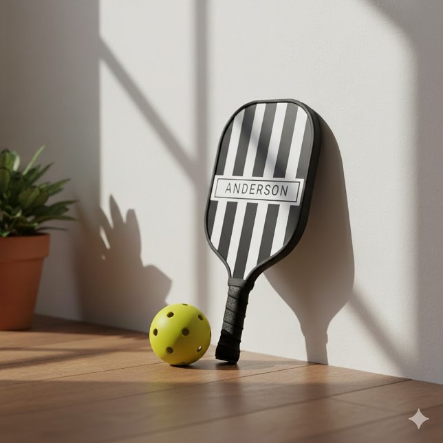 Modern Custom Black Stripe Personalized Pickleball Schläger (Modern Custom Black Stripe Personalized Pickleball Paddle)