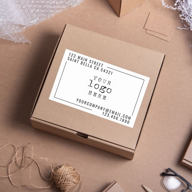 Modern Custom Business Company Logo Rechteckiger Aufkleber (Von Creator hochgeladen)