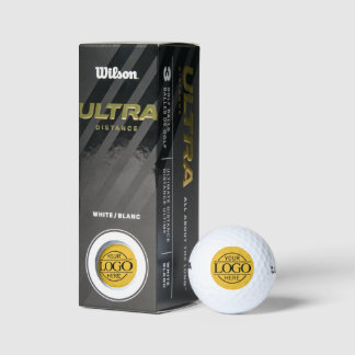 Modern Custom Business Logo Yellow Branded  Golfball