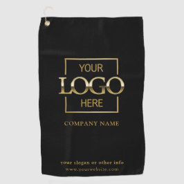 Modern Custom Company Business Logo Black Branded Golfhandtuch