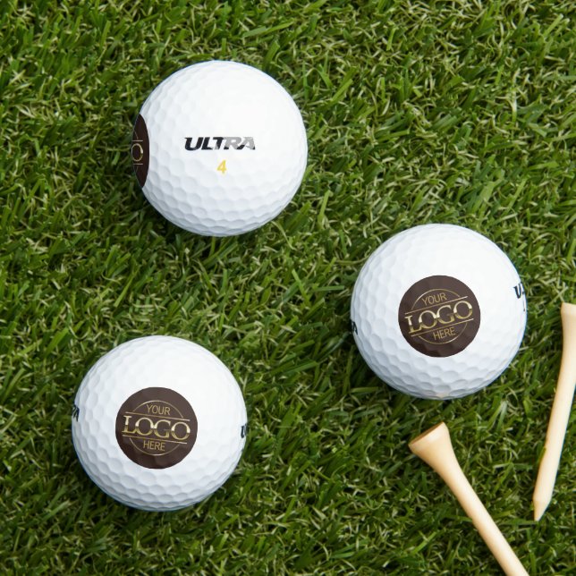 Modern Custom Company Business Logo Brown Branded  Golfball (Insitu Gras)