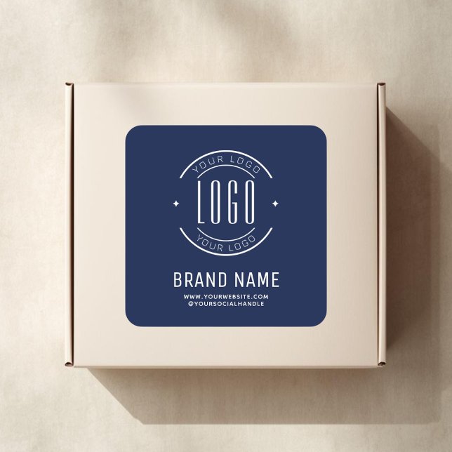 Modern custom company logo business branded quadratischer aufkleber (Von Creator hochgeladen)