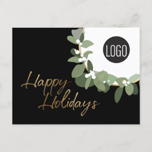 Modern Custom Company Logo QR Code Happy Holidays Feiertagspostkarte