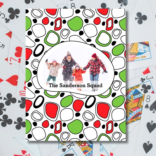 Modern Custom Family Game Night Gift Playing Cards Spielkarten (Modern Personalized Playing Cards for Family Game Night Gift or Stocking Stuffer)