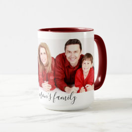 Modern Custom Family Photo & Text  Tasse