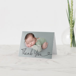 Modern Custom Foto Baby Boy Dusche Dankeskarte