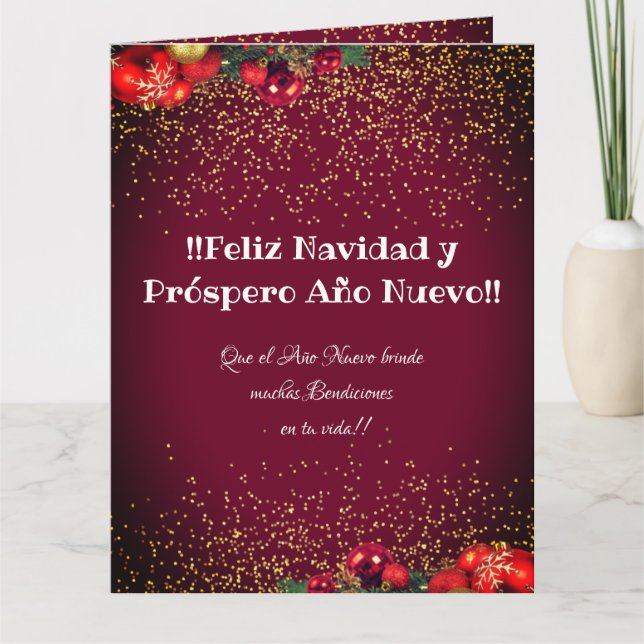 Modern Custom Foto Christmas Feliz Navidad Karte (Vorderseite)