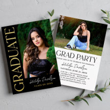 Modern Custom Graduate Photo Grad Party Gold