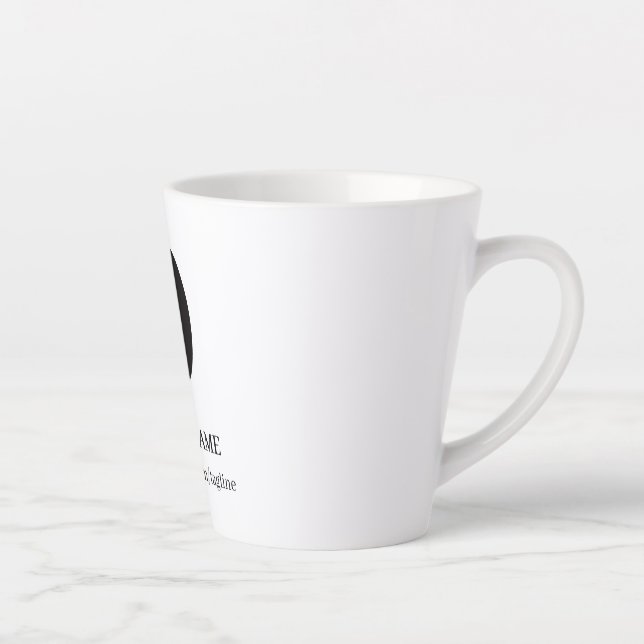Modern Custom Logo Business Promo Latte mug Milchtasse (Rechts)