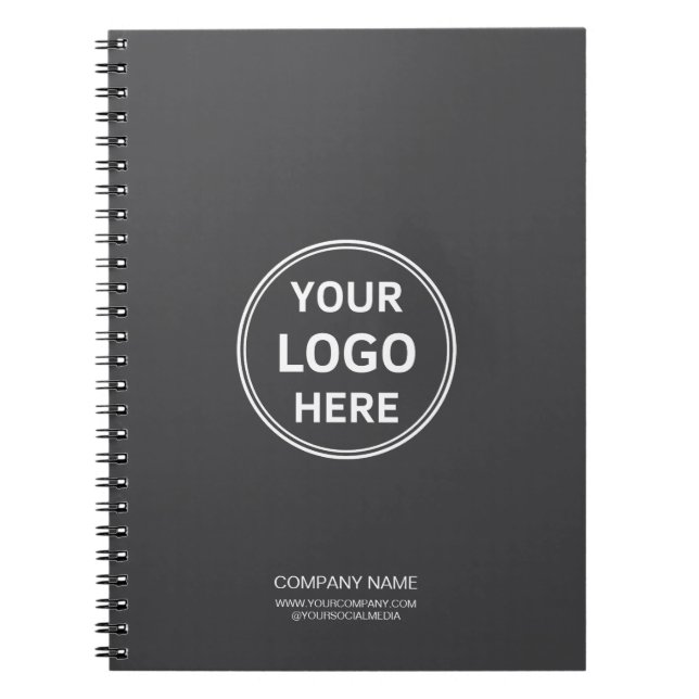 Modern Custom Logo Gray Corporate Business Notizblock (Vorderseite)