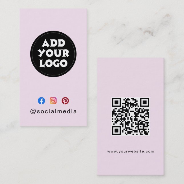 Modern Custom logo Social Media QR code website  Visitenkarte (Vorne/Hinten)