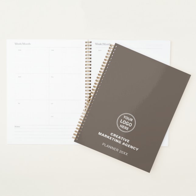 Modern Custom Logo Taupe Business Planer (Anzeige)