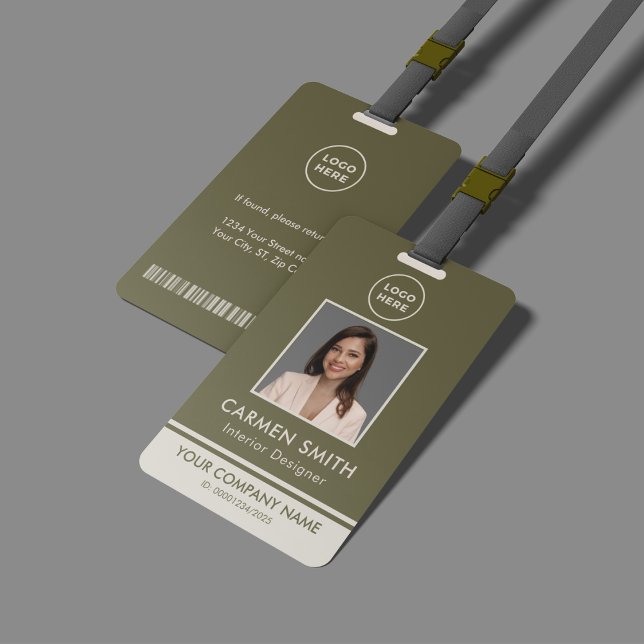 Modern Custom Luxury Olive Green mit Logo-Abzeiche Ausweis (Von Creator hochgeladen)