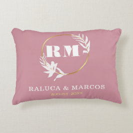 Modern Custom Monogram Anniversary Keepsake Dekokissen