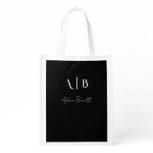 Modern Custom Monogram Initials Name Black