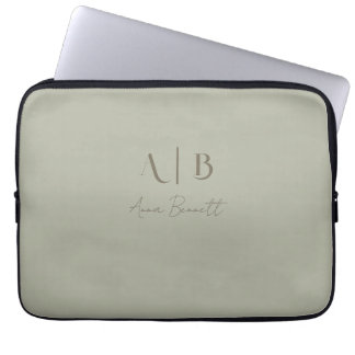 Modern Custom Monogram Initials Name Dusty Sage Laptopschutzhülle
