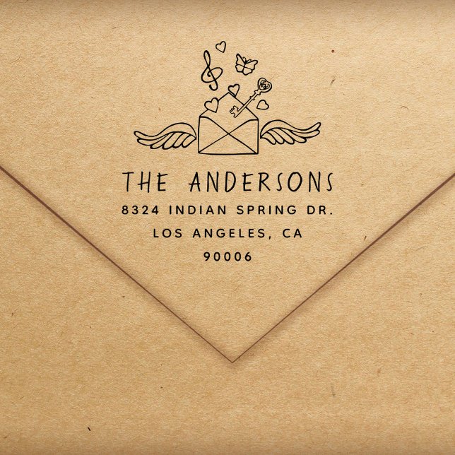 Modern Custom Name Family Return Address Gummistempel (Von Creator hochgeladen)