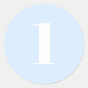 Modern Custom number, date, hellblau Runder Aufkleber