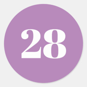 Modern Custom number, date, lavender lilavender we Runder Aufkleber