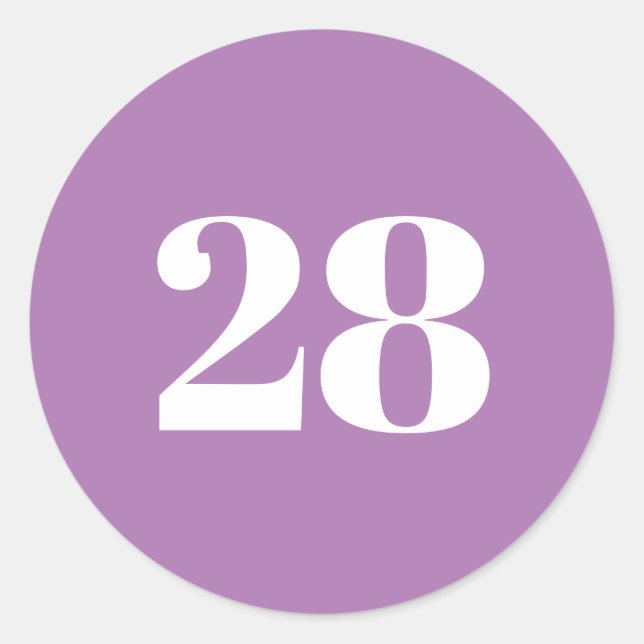 Modern Custom number, date, lavender lilavender we Runder Aufkleber (Vorderseite)