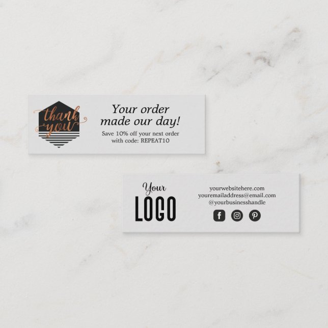 Modern Custom Order Dankeschön Karte (Vorne/Hinten)