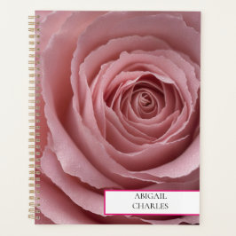 Modern Custom pink rose Stylish trendy Planner Planer