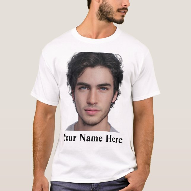 Modern Custom portrait Foto Template T-Shirt (Vorderseite)