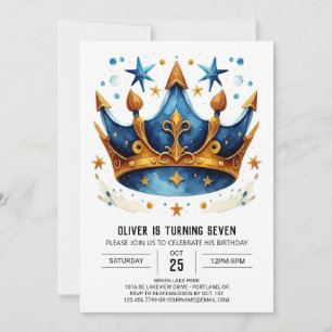 Modern Custom Prince Crown Geburtstag Einladung