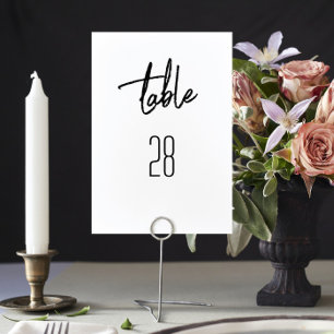 Modern Custom Stylish Black White Wedding Tischnummer
