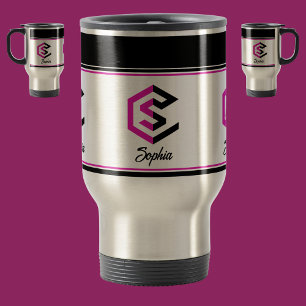 Modern Custom Stylish Name Monogram Reisebecher