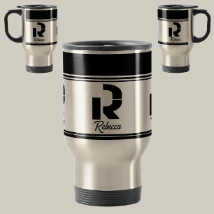 Modern Custom Stylish Name Monogram Reisebecher
