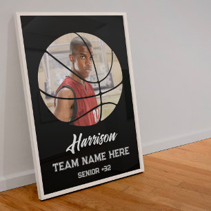 Modern Custom Team Foto Senior Class Basketball Poster