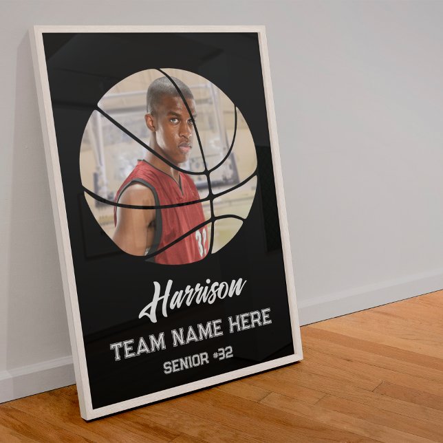 Modern Custom Team Foto Senior Class Basketball Poster (Von Creator hochgeladen)