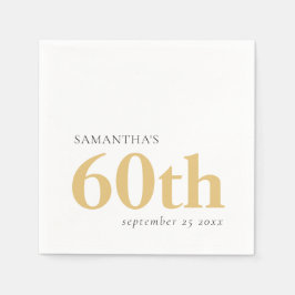 Modern Custom Text Black Gold 60. Serviette