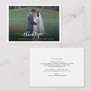 Modern Custom Wedding Foto Danke Card Mitteilungskarte