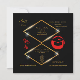 Modern Customizable Graduation Invitation    Einladung