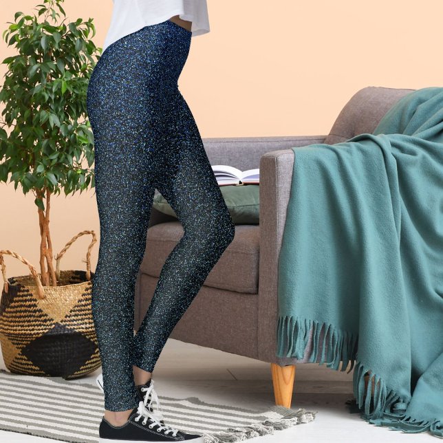 Modern Cute Blue Glitter Shiny Pattern Chrismas Leggings (Von Creator hochgeladen)