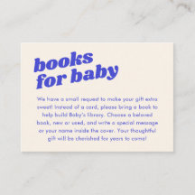 Modern Cute Bright Blue Baby Shower Books