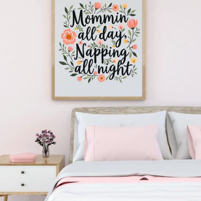 Modern Cute Floral Mother's Day, Cool Birthday Mom Poster (Von Creator hochgeladen)