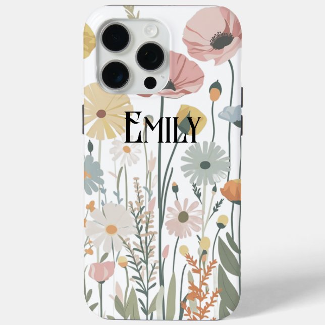 Modern cute pink spring flowers Case-Mate iPhone c Hülle (Rückseite)