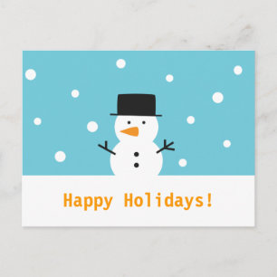 Modern, Cute Snowman for Christmas Feiertagspostkarte
