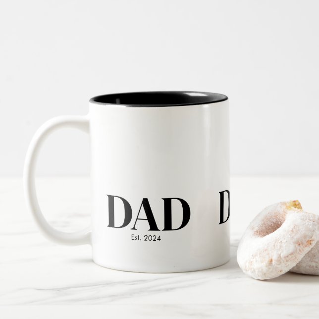 Modern Dad Established Mug Zweifarbige Tasse (Mit Donut)
