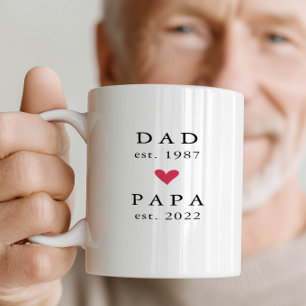 Modern Dad Papa Jahr Est. Kaffeetasse