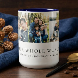 Modern Dad Photo Collage Fathers Day keepsake Gift Zweifarbige Tasse