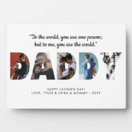 Modern DADDY Foto Collage Happy Vatertag Fotoplatte