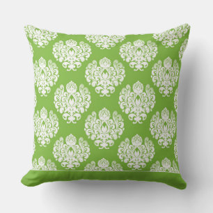 Modern Damask Muster Pillow Green CH9 Kissen